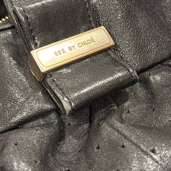 Chloe Bag See By Chloe Perforated Leather Weekender Satchel Slouchy Bag - Picture 11 of 17